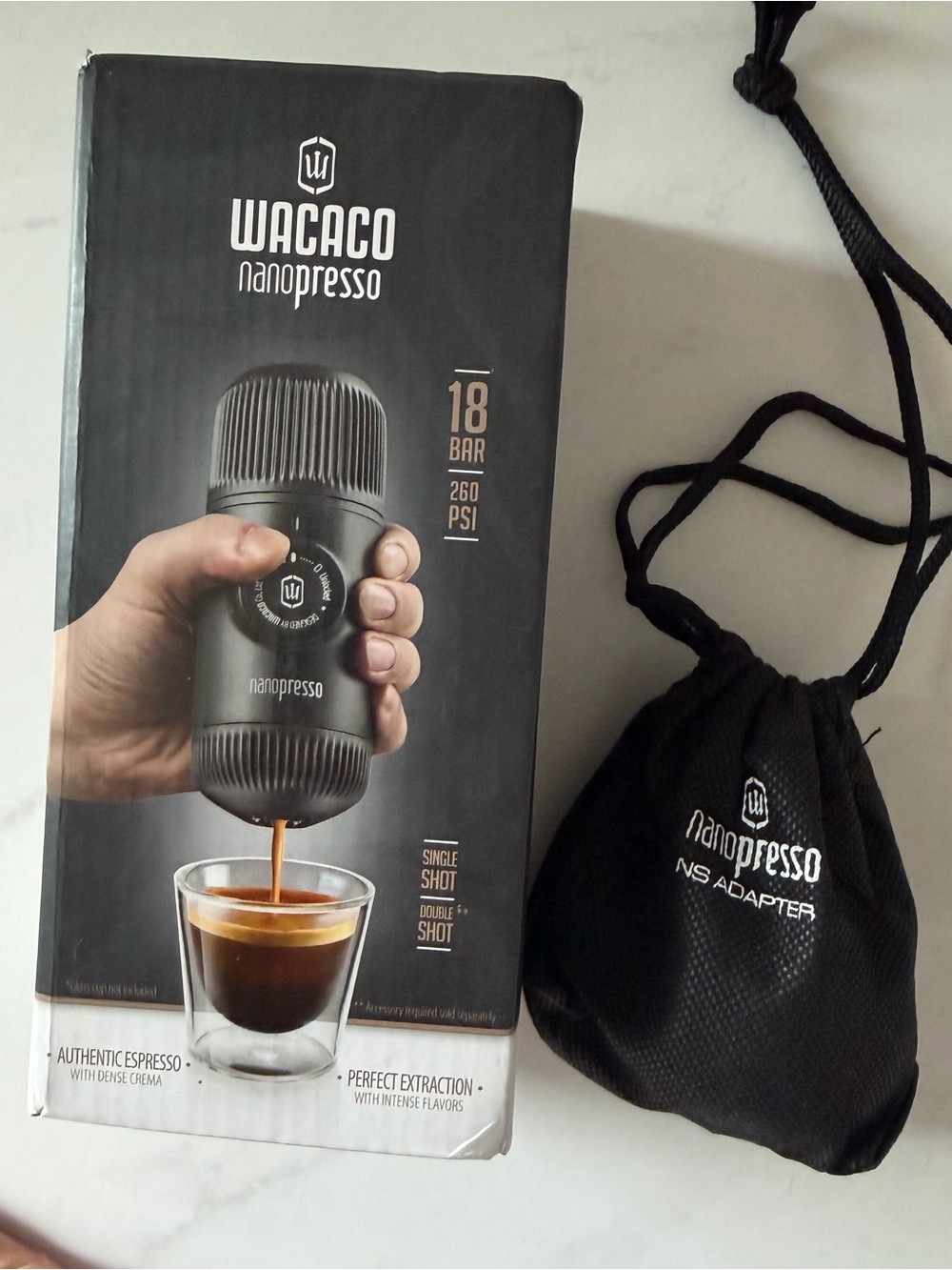 Wacaco Nanopresso Portable Espresso Maker with Nespresso Adapter